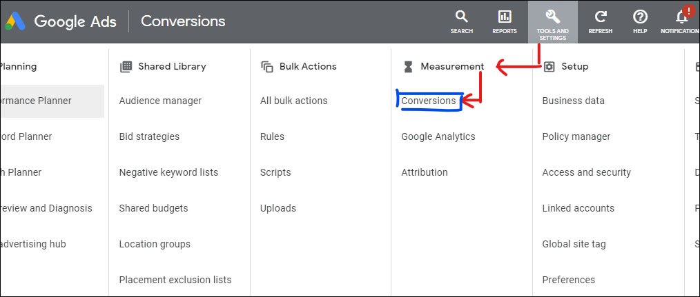 Create a Conversion Tracking